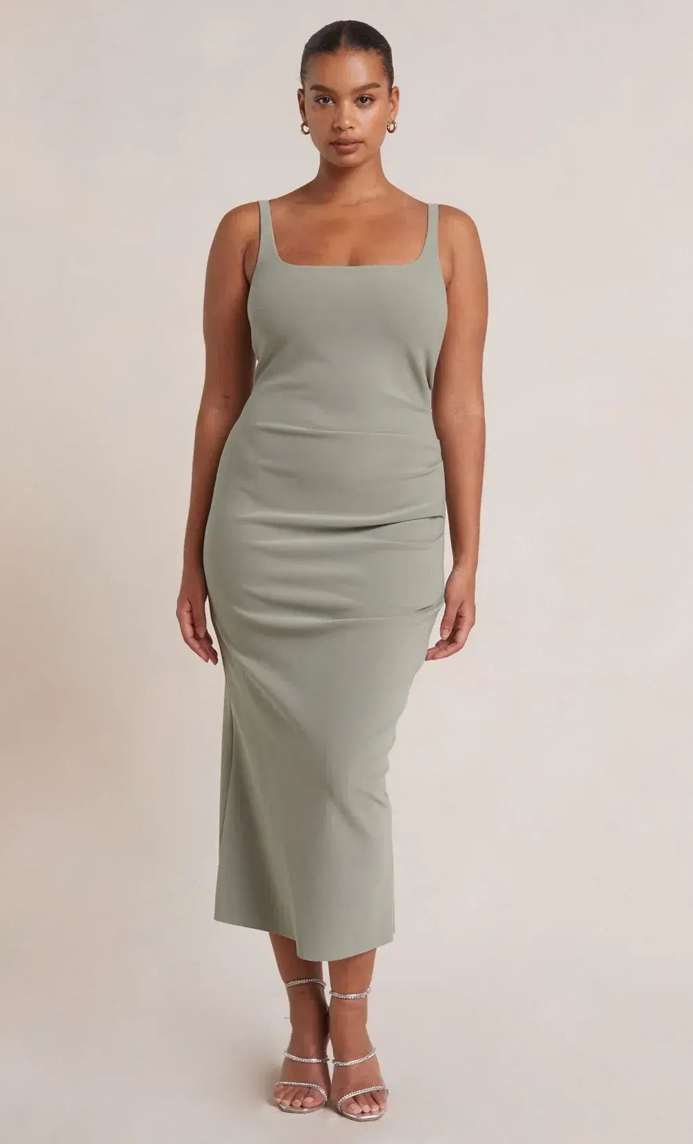 Bec & Bridge Be Mine Square Neck Midi Dress Sage Size 8 / S - Image 4