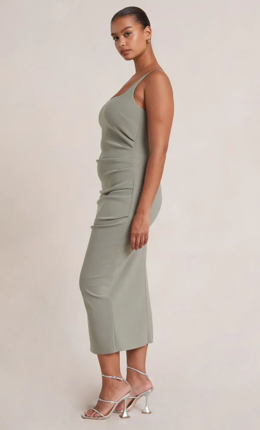Bec & Bridge Be Mine Square Neck Midi Dress Sage Size 8 / S - Image 5