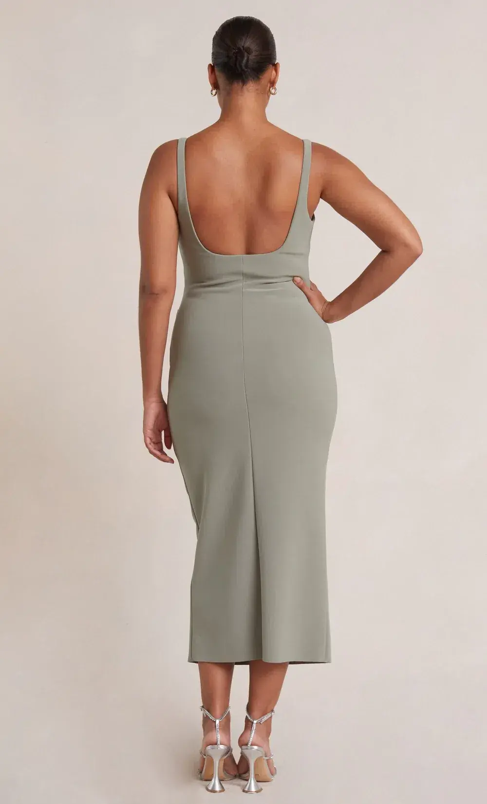 Bec & Bridge Be Mine Square Neck Midi Dress Sage Size 8 / S - Image 3