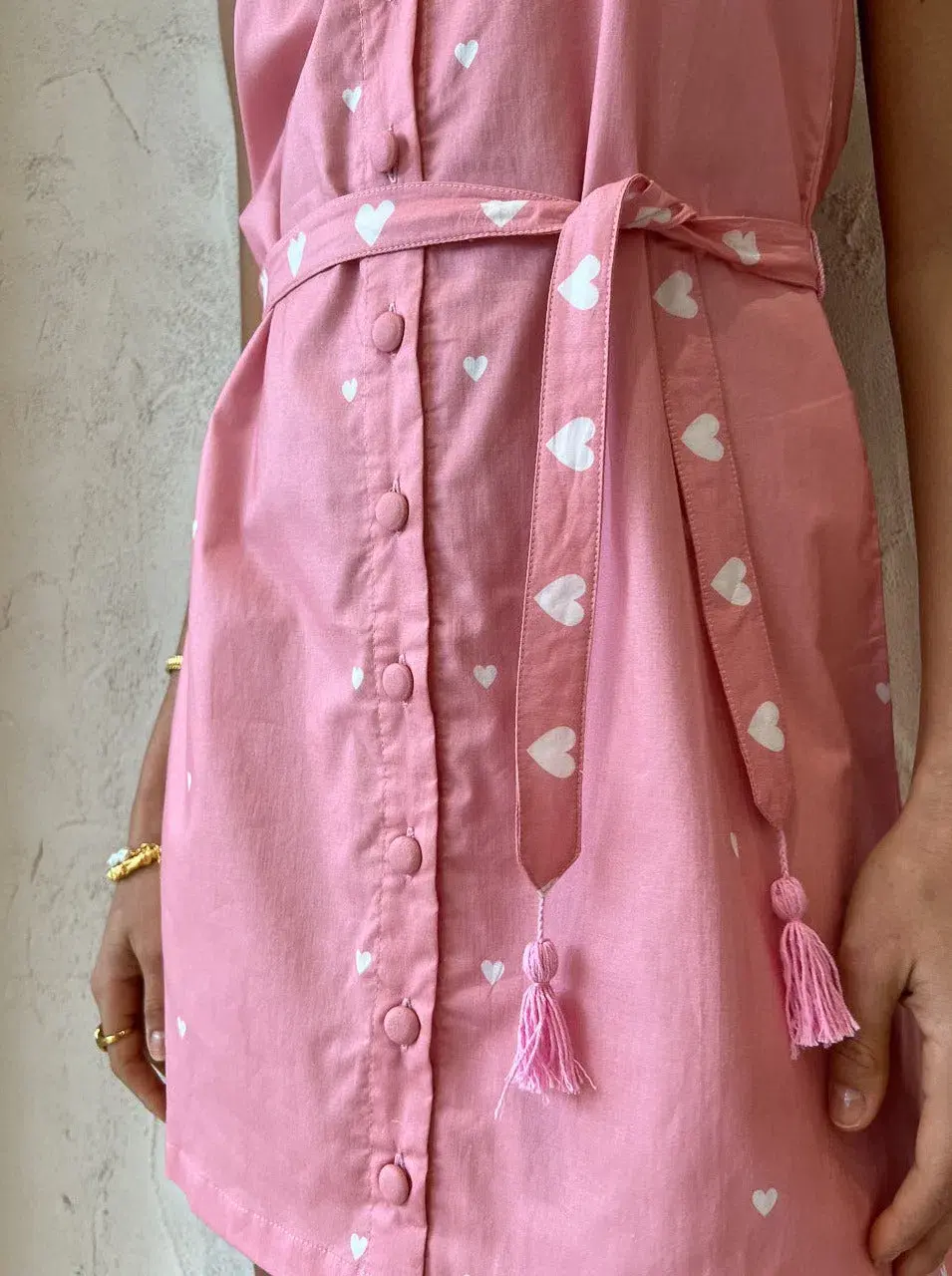 Ambra Maddalena Piper Mini Dress in Pink Hearts Size 10 - Image 4