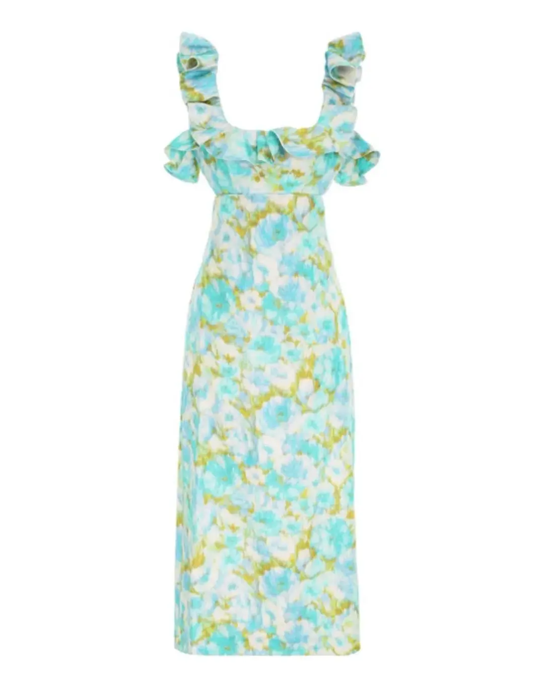 Zimmermann High Tide Frilled Midi Dress Floral Size 1 / Au 10 for rent on The Volte - main image