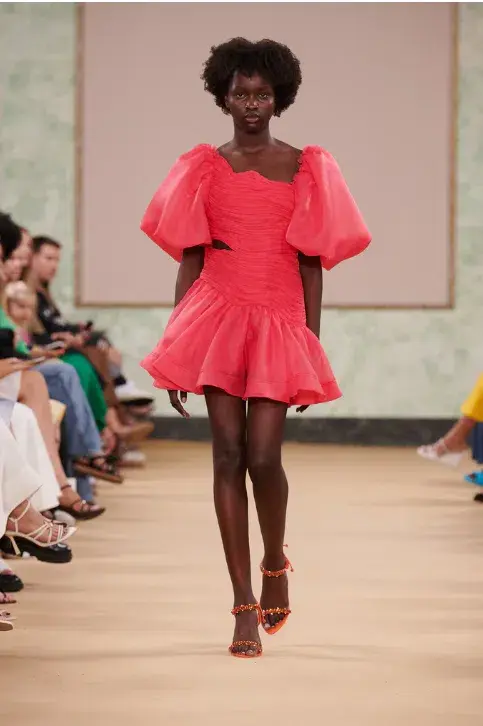 Aje Joan Puff Sleeve Mini Dress Pink Size 10 / M - Image 3