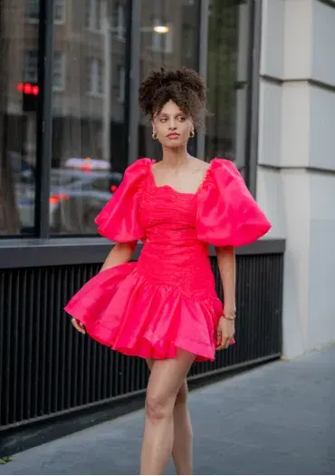 Aje Joan Puff Sleeve Mini Dress Pink Size 10 / M - Image 4