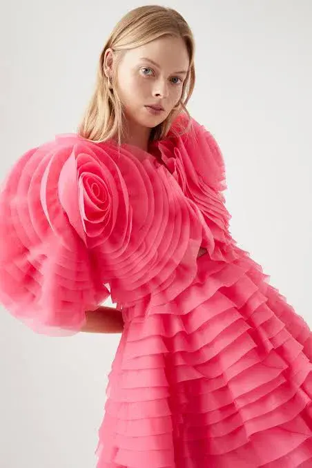 Aje Amour Ruffle Mini Dress Pink Size 6 / XS - Image 4
