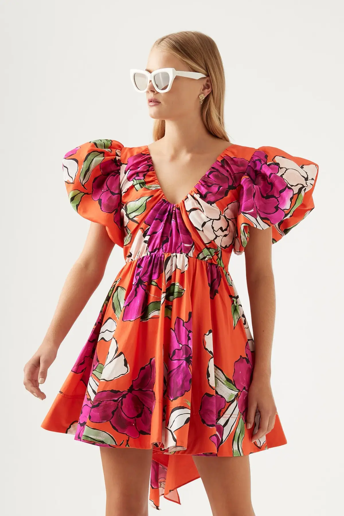 Aje Gretta Bow Back Mini Dress Floral Size 6 / XS - Image 2