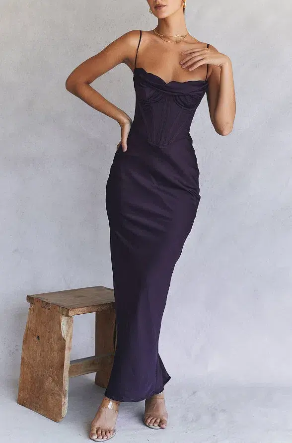 House of CB Charmaine Corset Maxi Dress in Purple Size 8 - Image 5