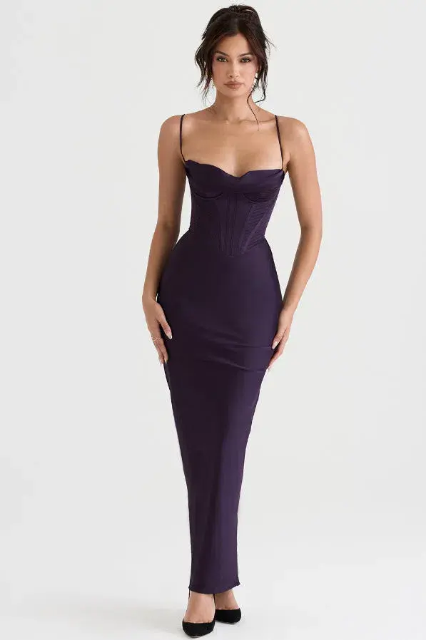 House of CB Charmaine Corset Maxi Dress in Purple Size 8 - Image 1