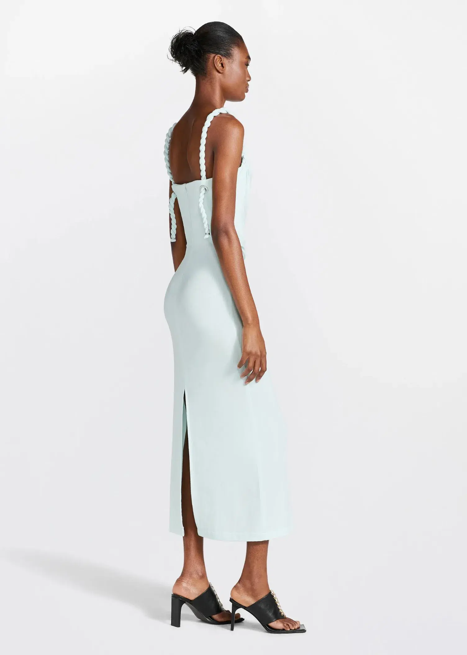 Dion Lee Rope Drape Dress in Clear Blue Size 8 - Image 3
