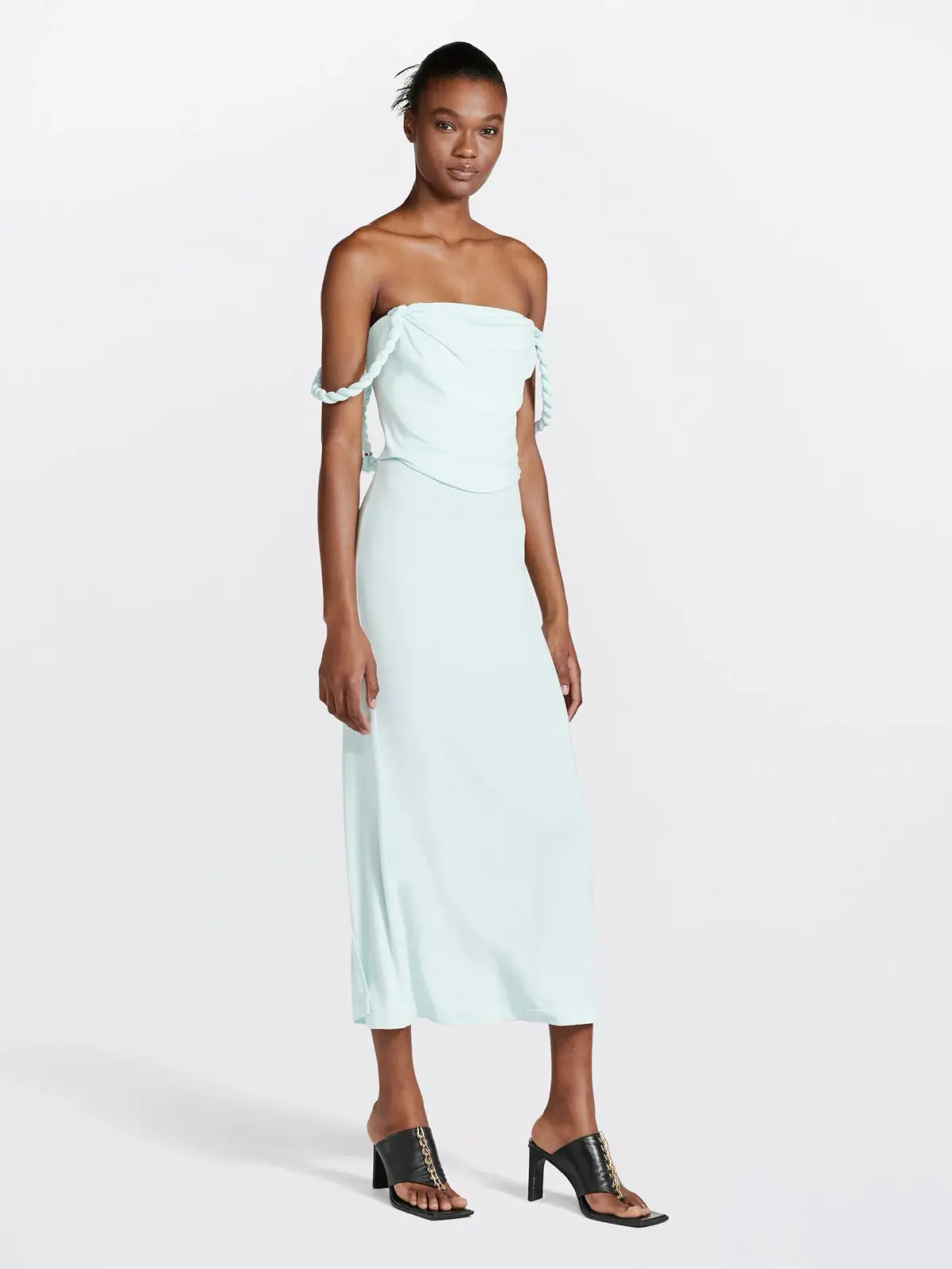 Dion Lee Rope Drape Dress in Clear Blue Size 8 - Image 2