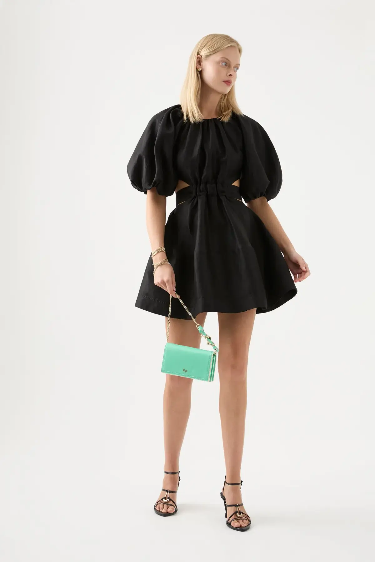 Aje Mimosa Cut Out Mini Dress Black Size 6 - Image 1
