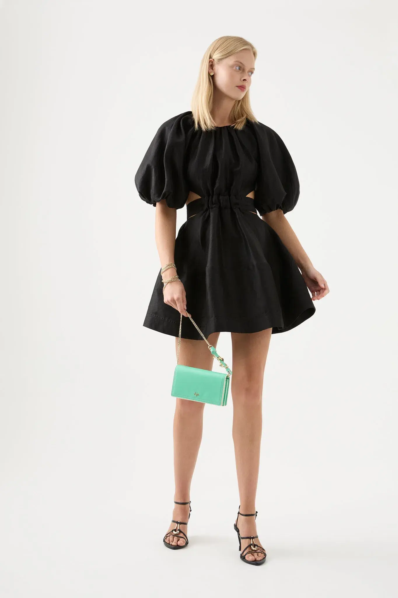 Aje Mimosa Cut Out Mini Dress Black Size 6 - Image 1