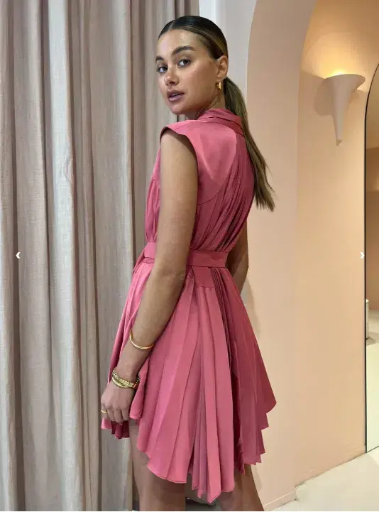 Acler Seymour Dress Dusty Pink Size 6 - Image 5