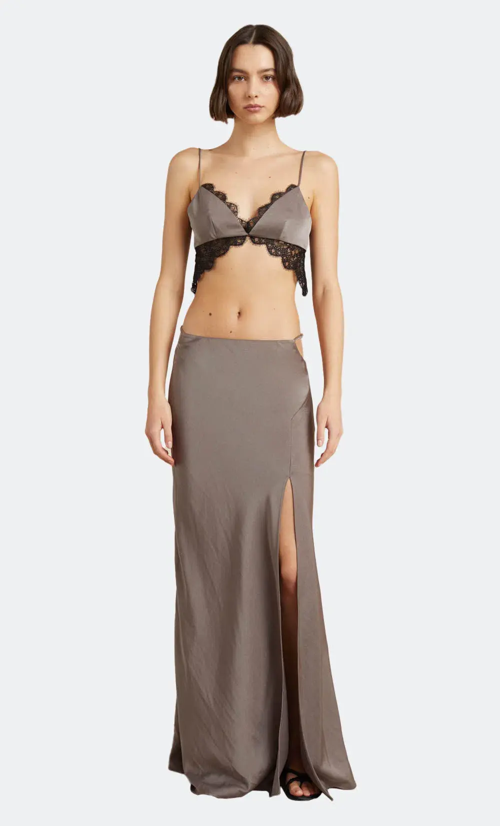 Bec & Bridge Camille Top & Maxi Skirt Set Pewter Size 6  - Image 3