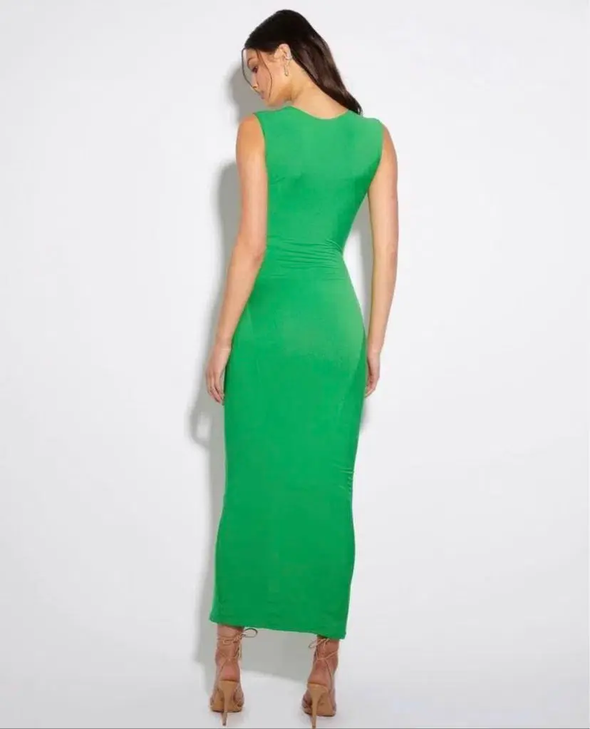 Effie Kats Carli Keyhole Midi Dress in Jungle Green Size 10 - Image 3