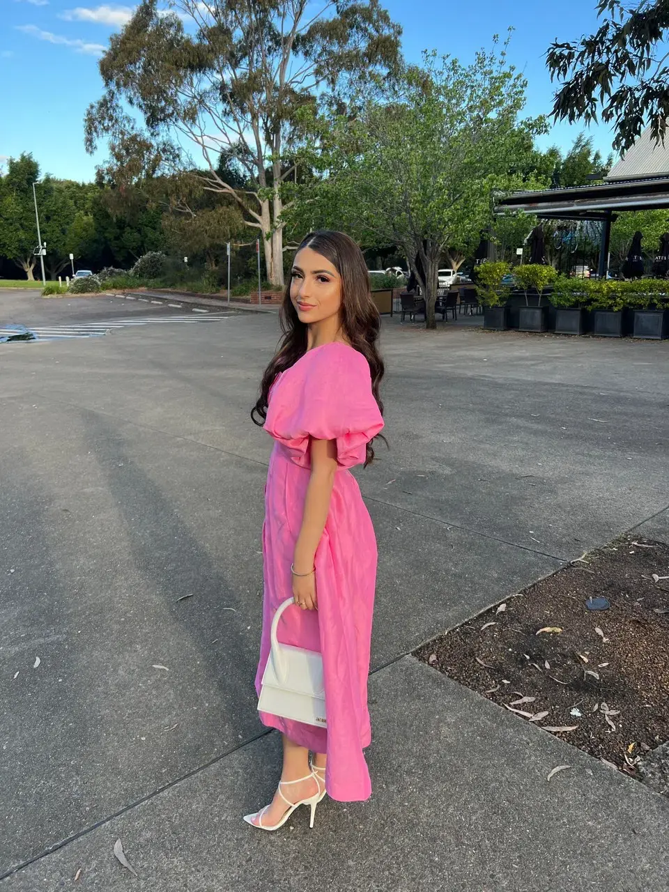 Aje Eugenie Off Shoulder Midi Dress French Rose Pink Size 8 / S - Image 2