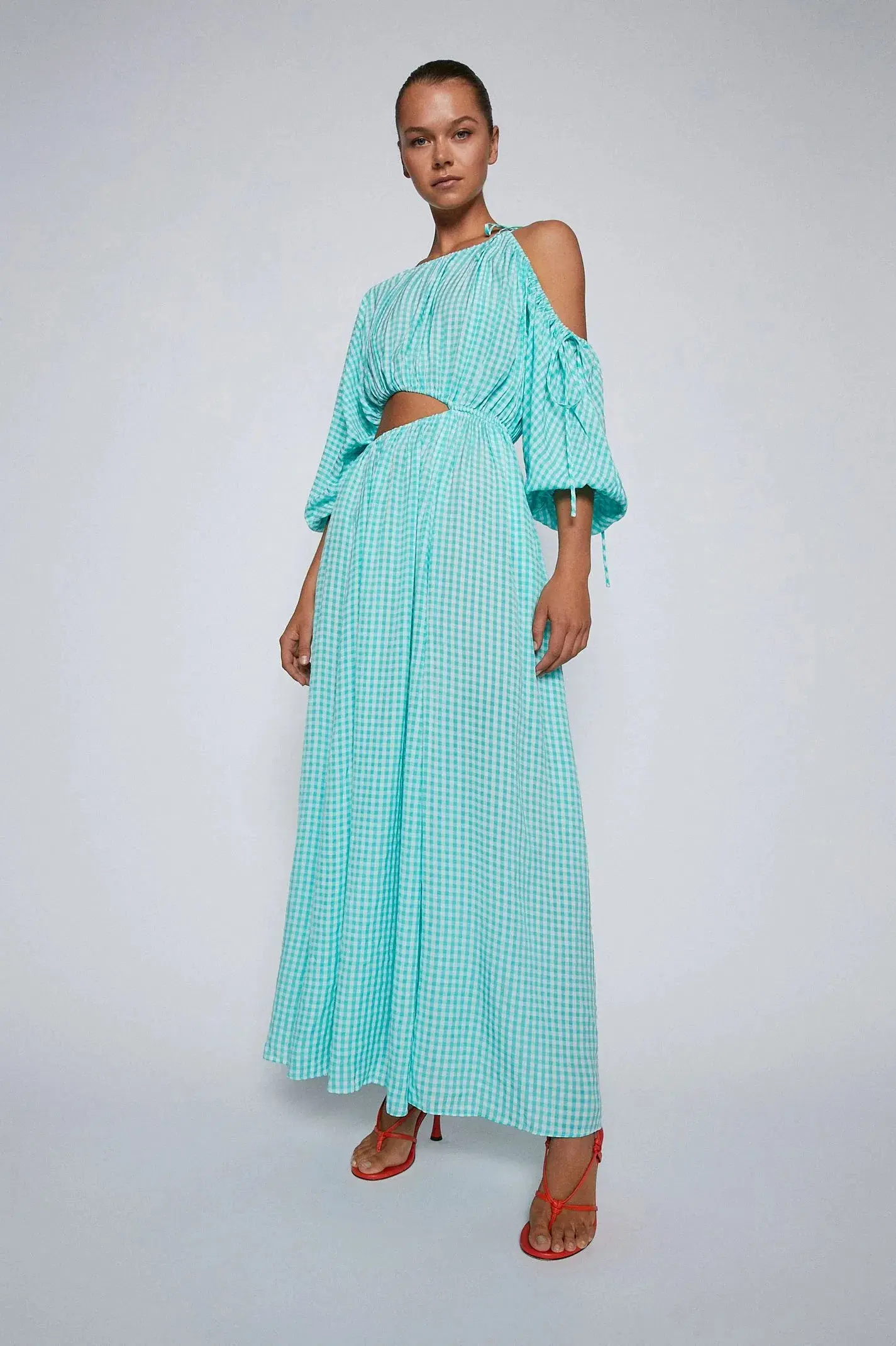 Scanlan Theodore Gingham Drawstring Dress Mint Size 8 / S - Image 1