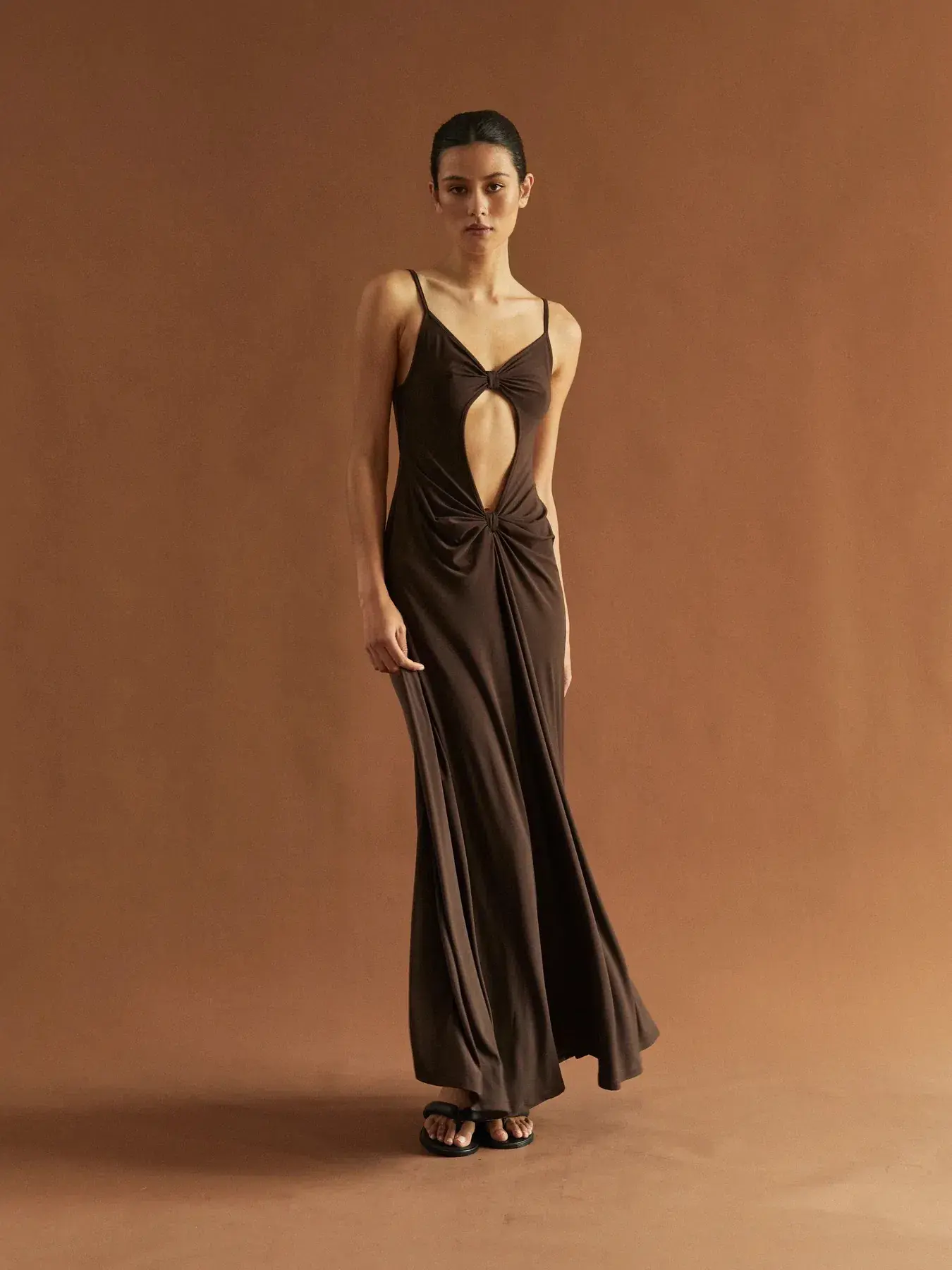 One Mile the Label Sammy Maxi Dress Cocoa Size S/Au 8 - Image 5