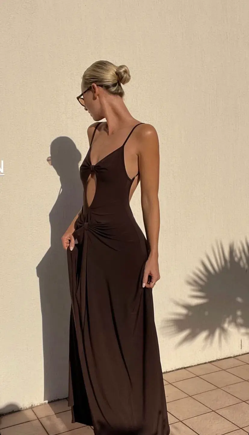 One Mile the Label Sammy Maxi Dress Cocoa Size S/Au 8 - Image 10