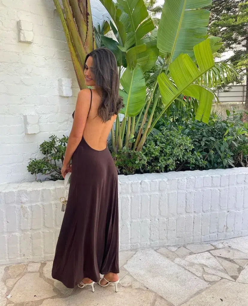 One Mile the Label Sammy Maxi Dress Cocoa Size S/Au 8 - Image 8