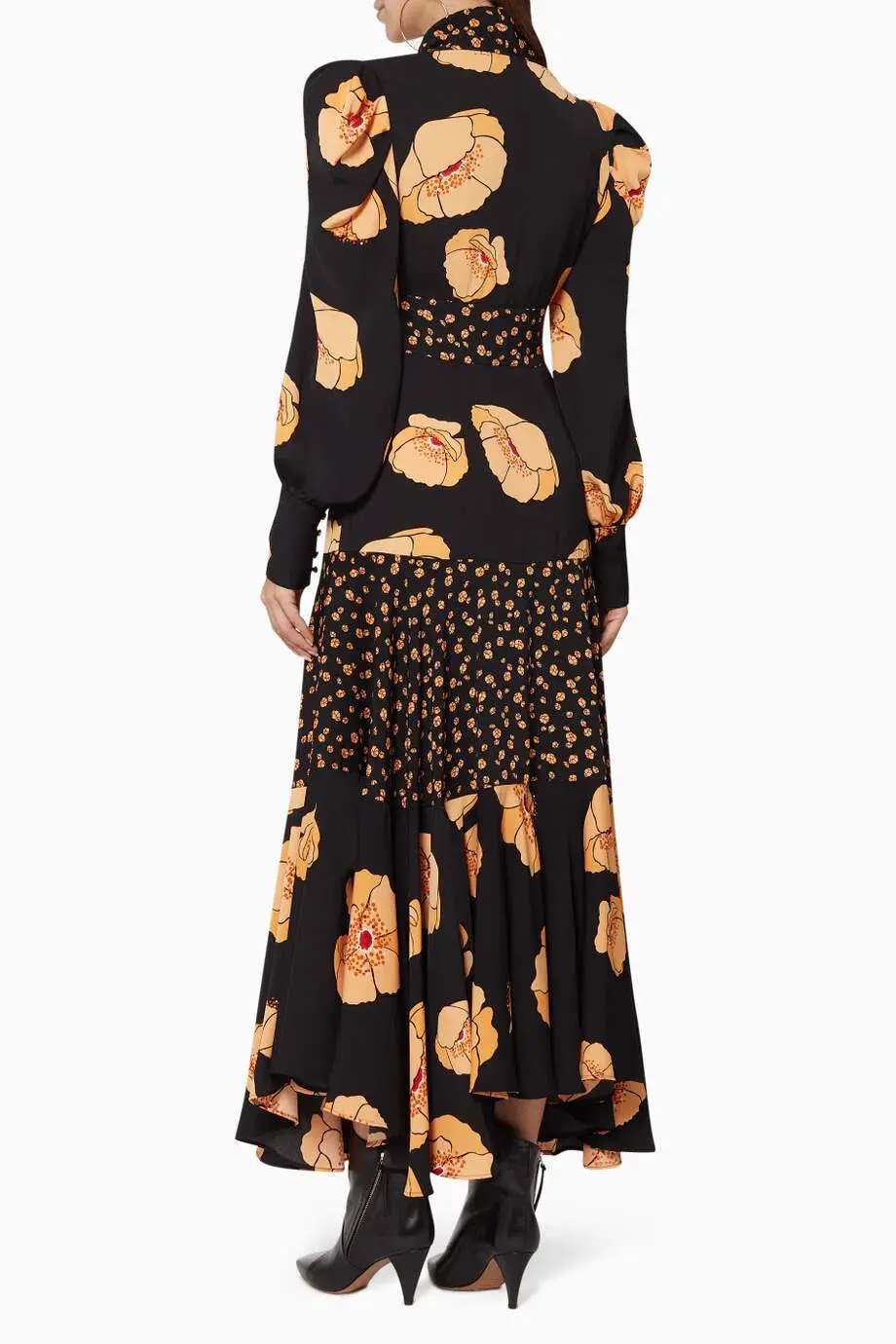 Acler Elton Dress Black/Floral Size 10 - Image 3