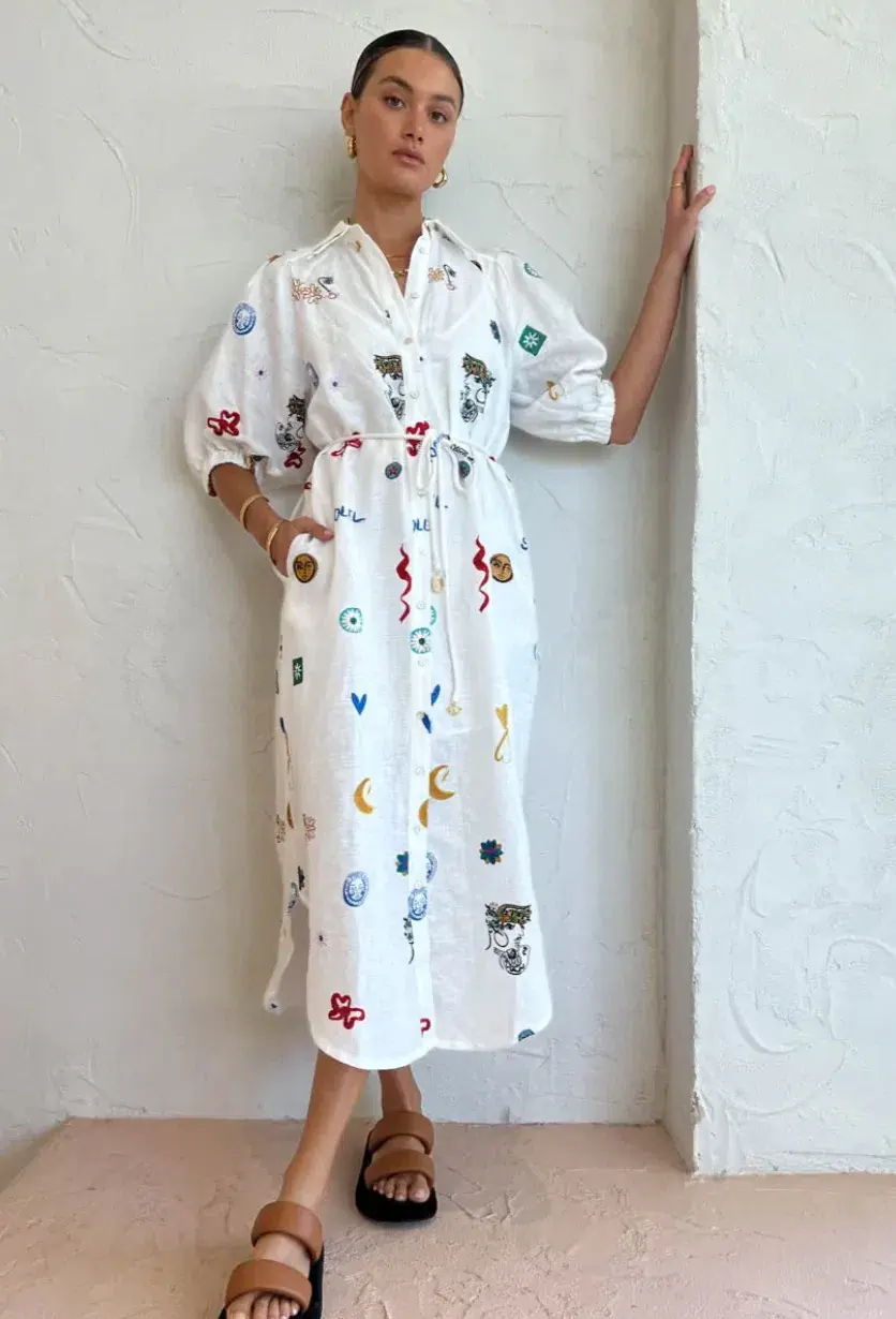 Alemais Soleil Embroidery Dress Print Size 10  - Image 1