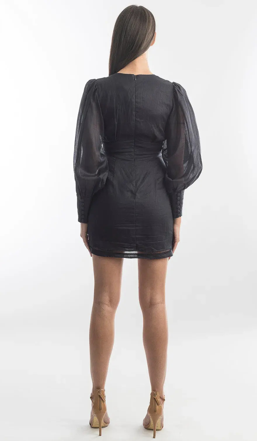 Joslin Studio Valerie Linen Ramie Dress Black Size 12 - Image 2