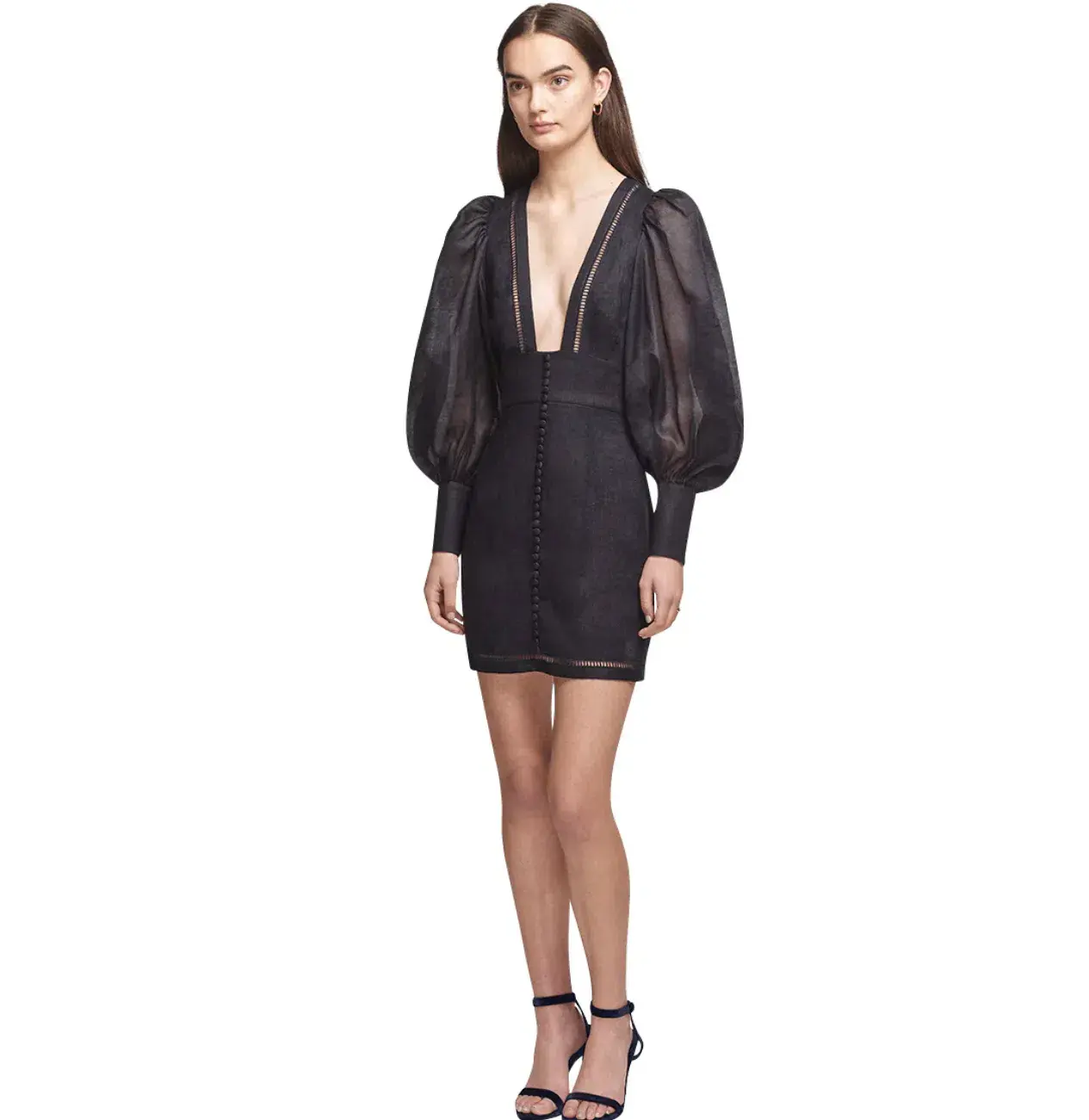 Joslin Studio Valerie Linen Ramie Dress Black Size 12 - Image 3
