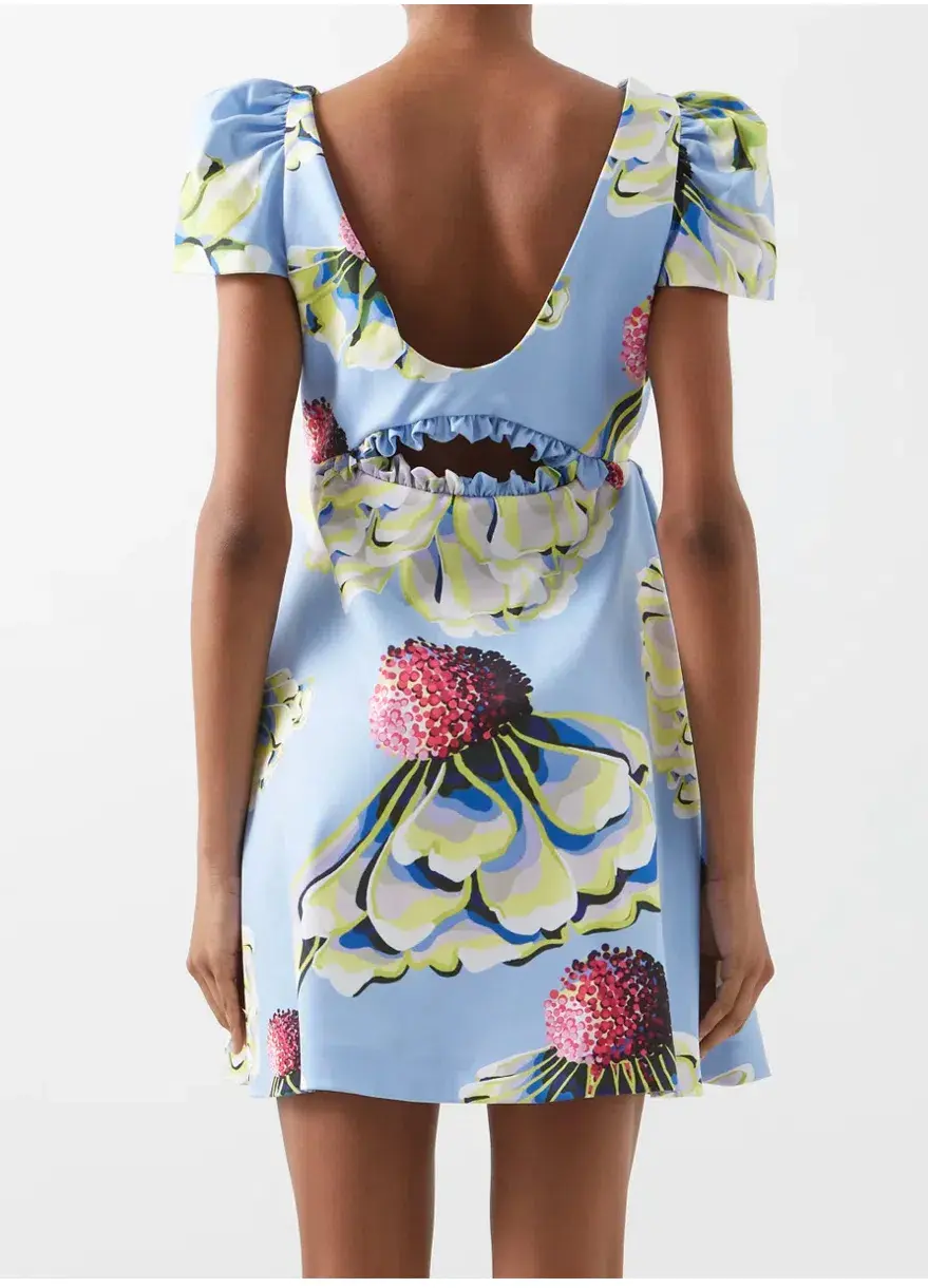 Kika Vargas Judith Tafffeta Dress Floral Print Size XS / AU 6  - Image 3