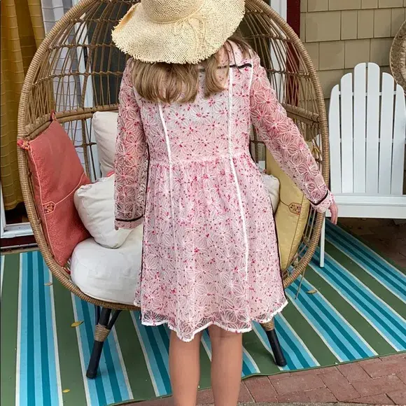 Fendi Embroidered Flower Dress Pink Size IT 40/AU 8 - Image 2