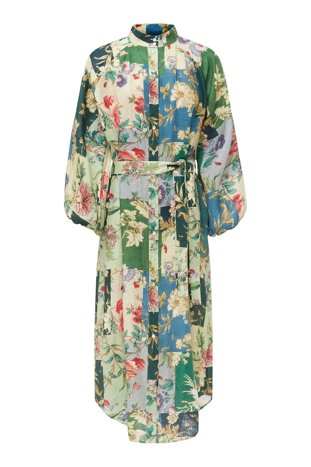 Alemais Loretta Patchwork Shirtdress Green Size 8 - Image 3
