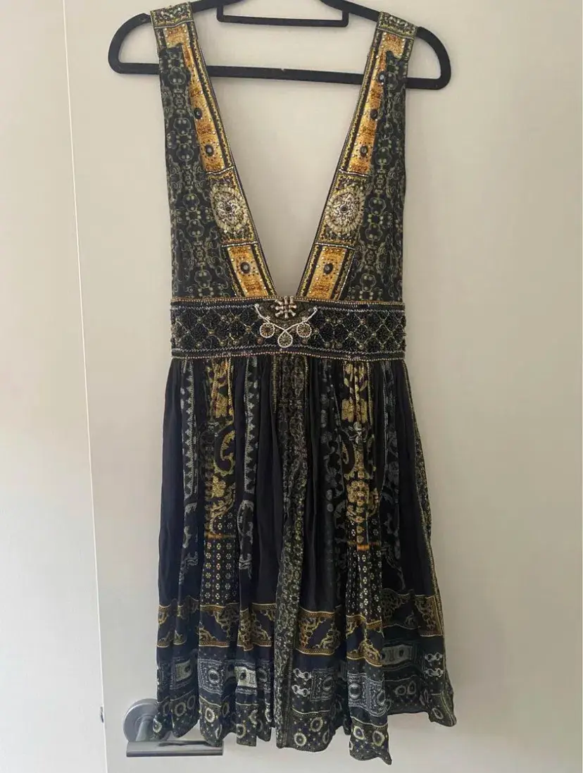 Camilla For the Love of Lhasa Deep V Mini Dress Print Size 8 - Image 3