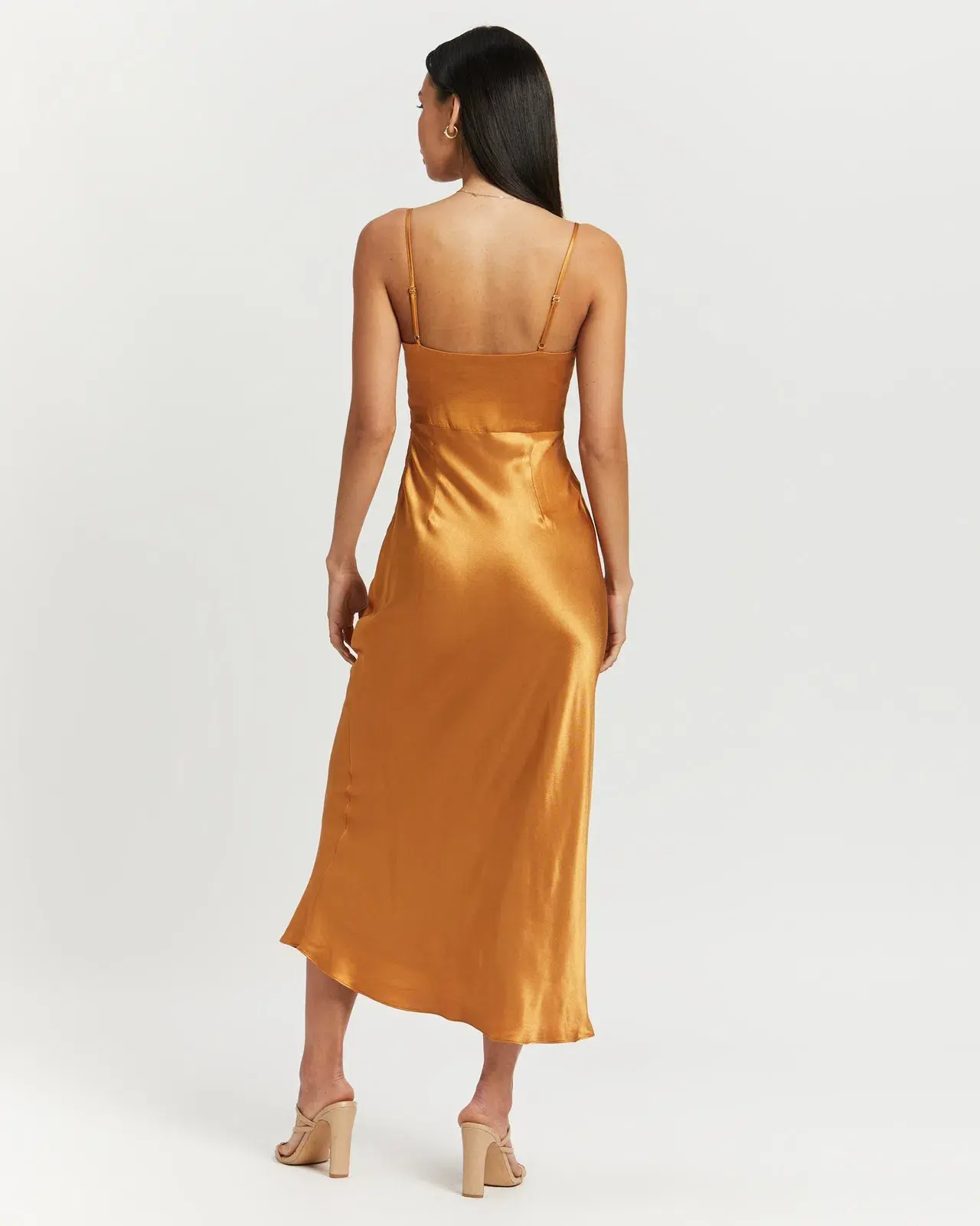 Shona joy Alma Lace Up Midi Dress Tumeric Size 8 - Image 4