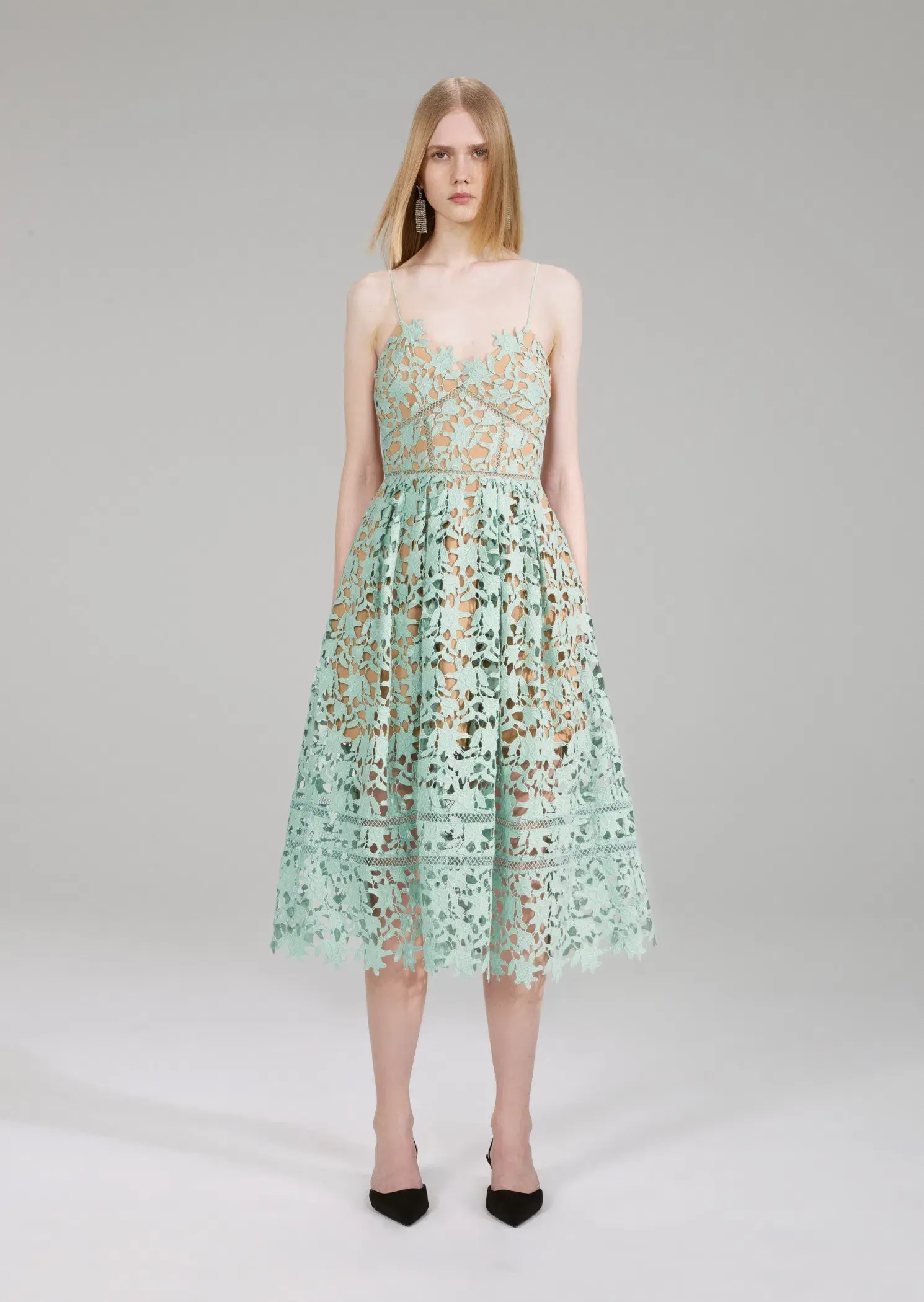 Self Portrait Azalea Midi Dress Mint Size 14 - Image 1