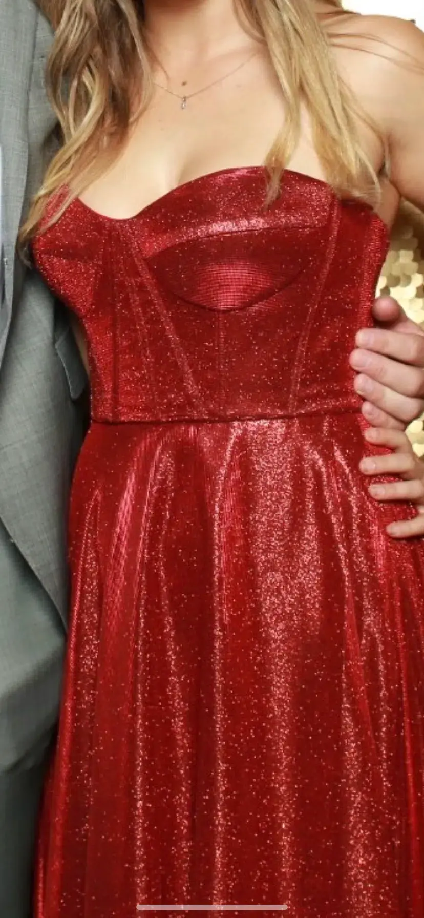 Tania Olsen Daphne Glitter Corset Formal Dress PO927 Red Size 10 - Image 2