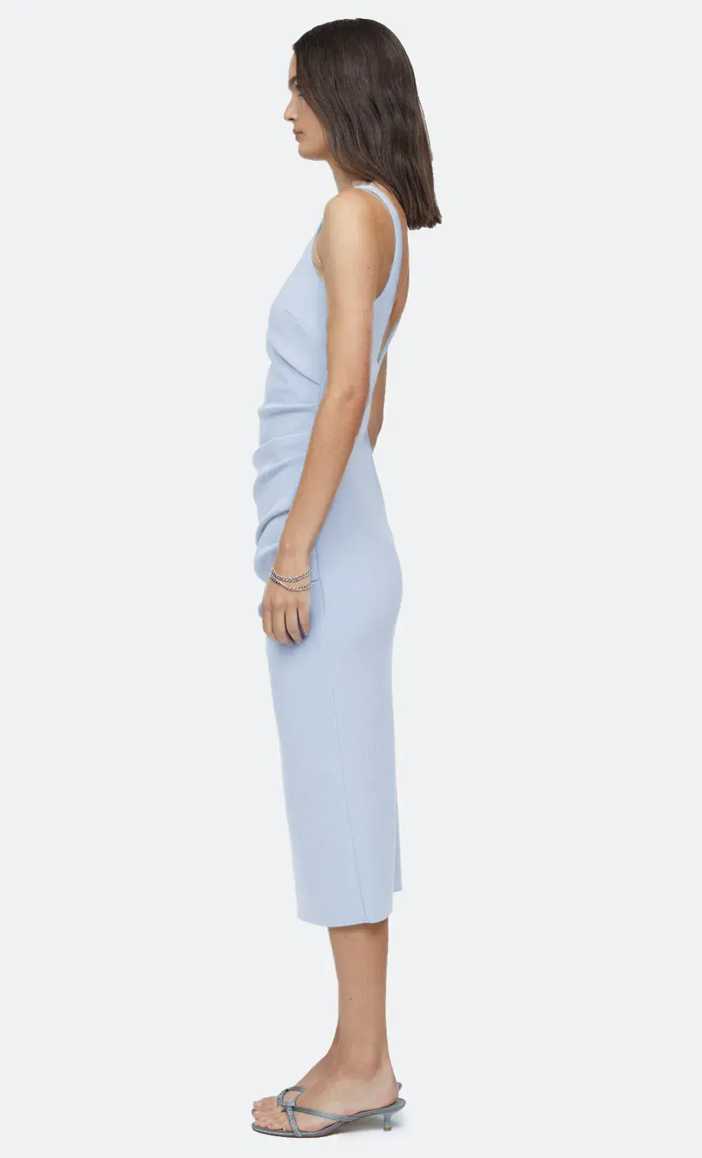 Bec & Bridge Karina Tuck Midi Dress Powder Blue Size 8 for rent on The Volte - main image