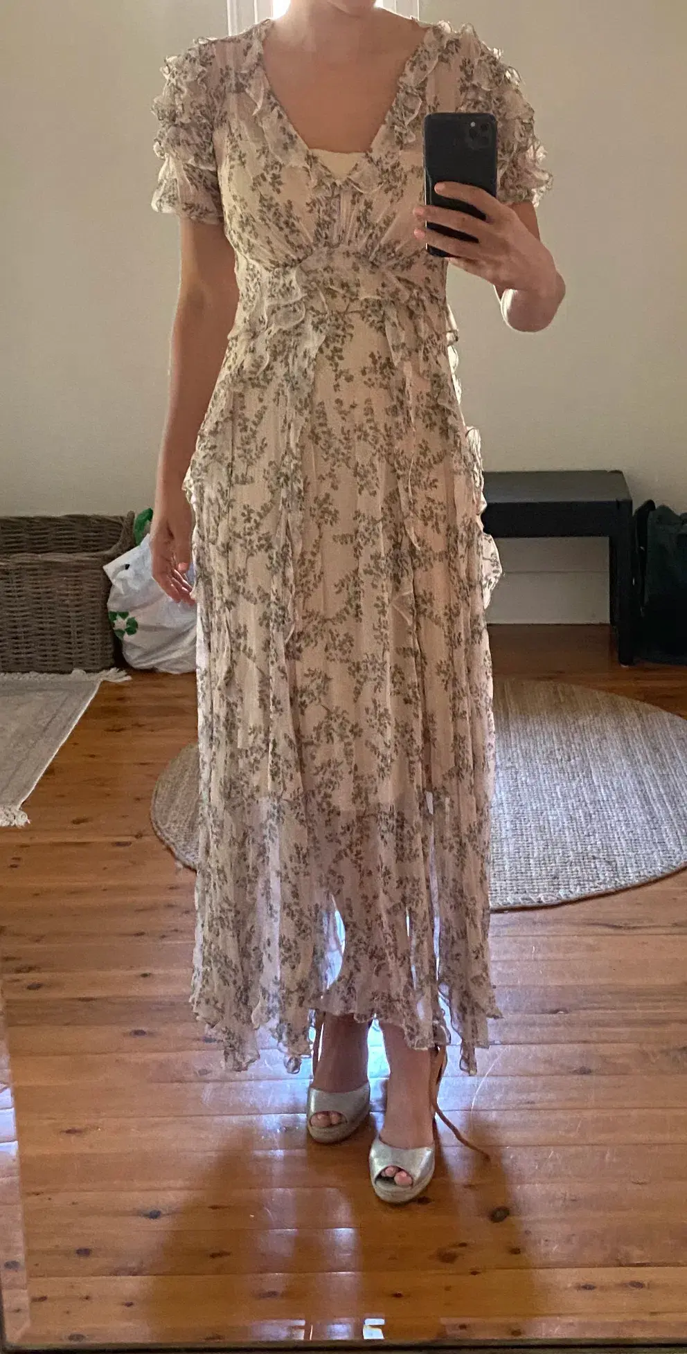 Rachel Gilbert Chiara Silk Floral Maxi Dress Size 1/Au 8 - Image 3