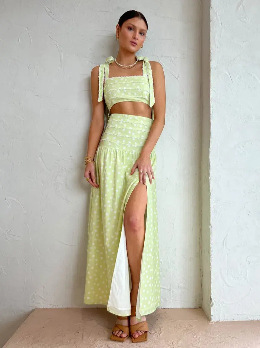 Issy Adore Dress in Key Lime Dot Print Size 10 - Image 1