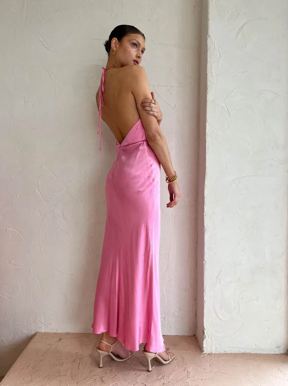 Bec & Bridge Indi Halter Maxi Dress Pink Size 8 - Image 2
