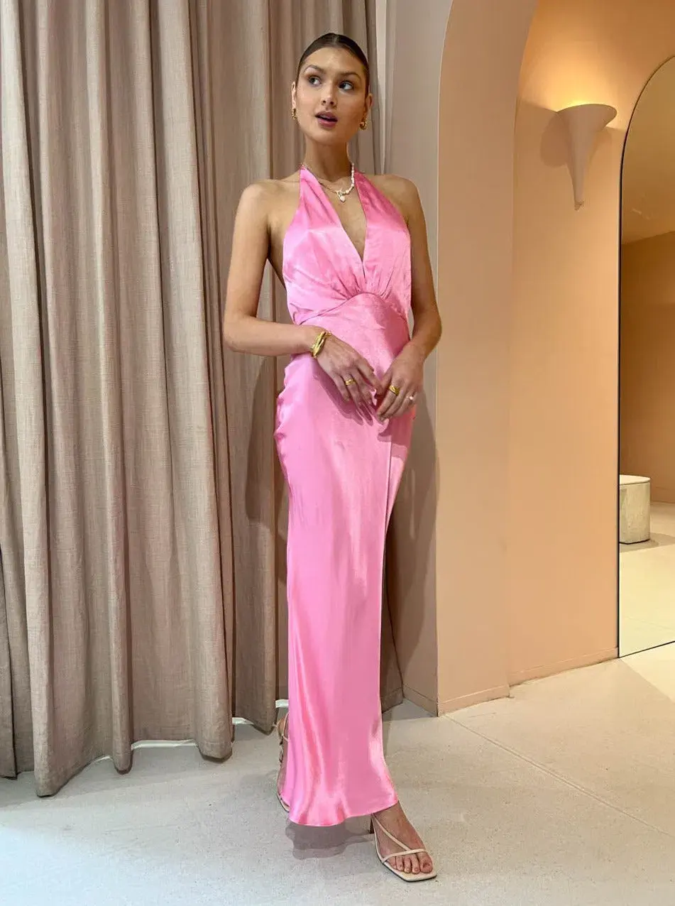 Bec & Bridge Indi Halter Maxi Dress Pink Size 8 - Image 3