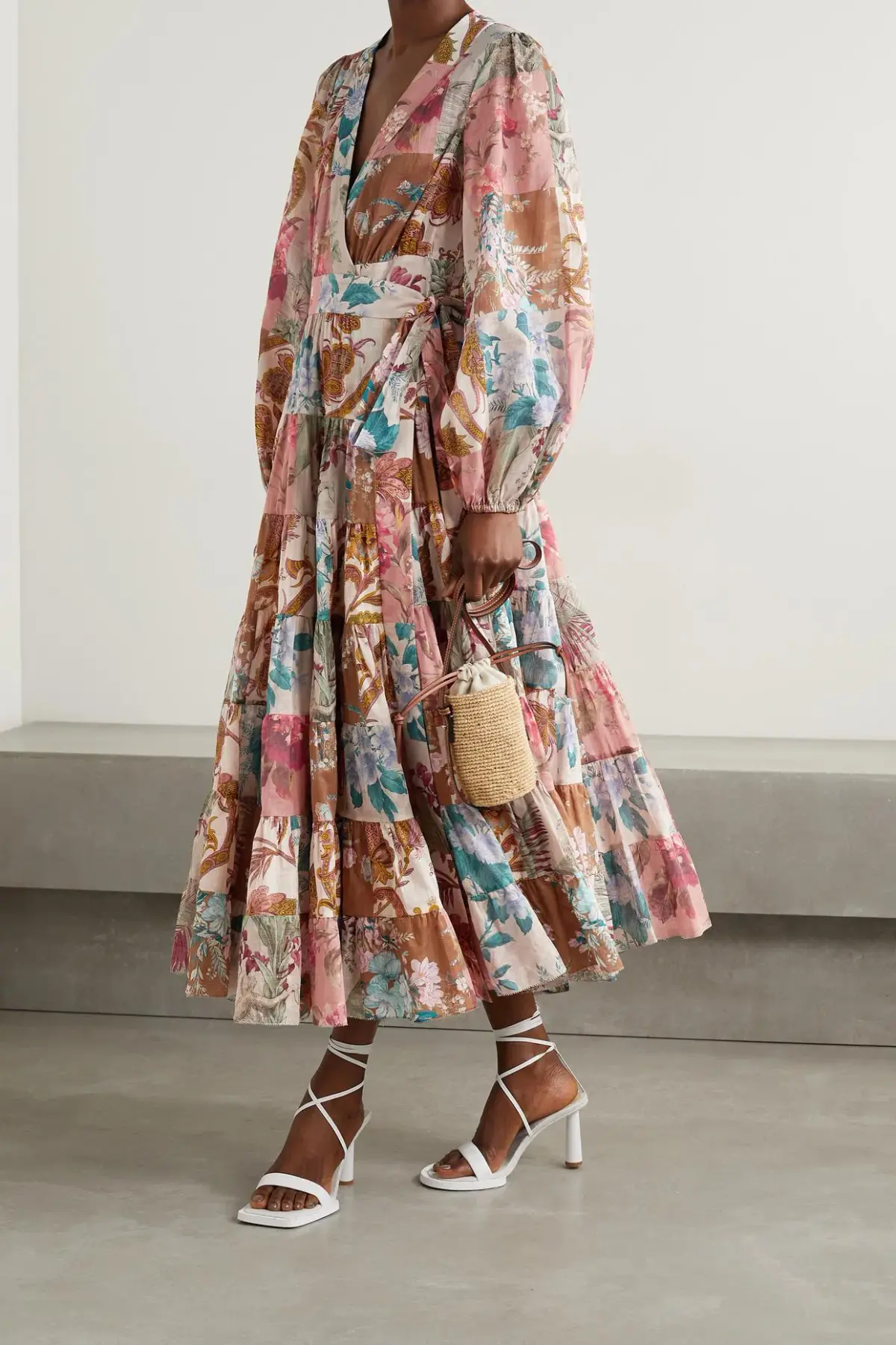 Zimmermann Cassia Patch Wrap Midi Dress Floral Size 2 / Au 12 - Image 2