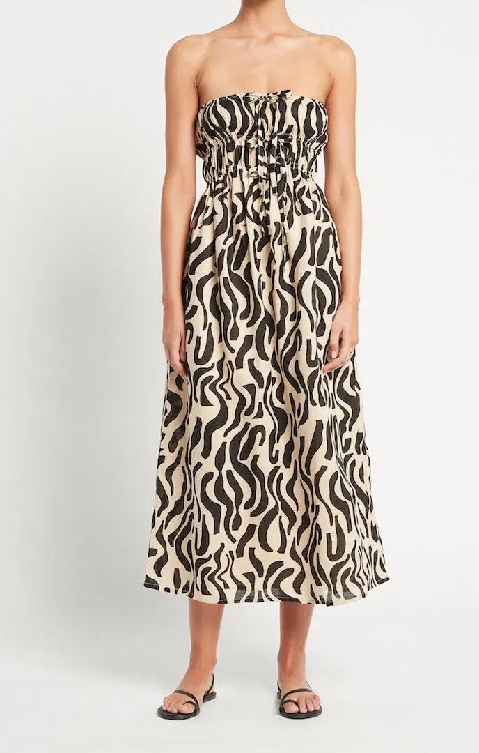 Faithfull the Brand Contessa Midi Dress La Cateau Print Size 10 - Image 1