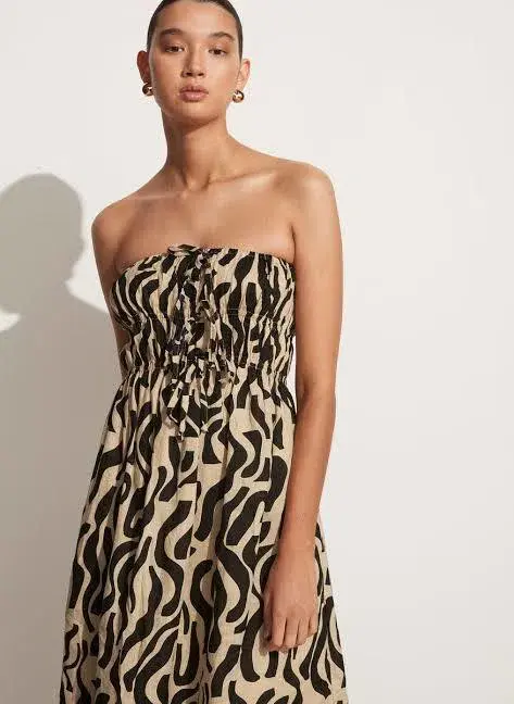 Faithfull the Brand Contessa Midi Dress La Cateau Print Size 10 - Image 2