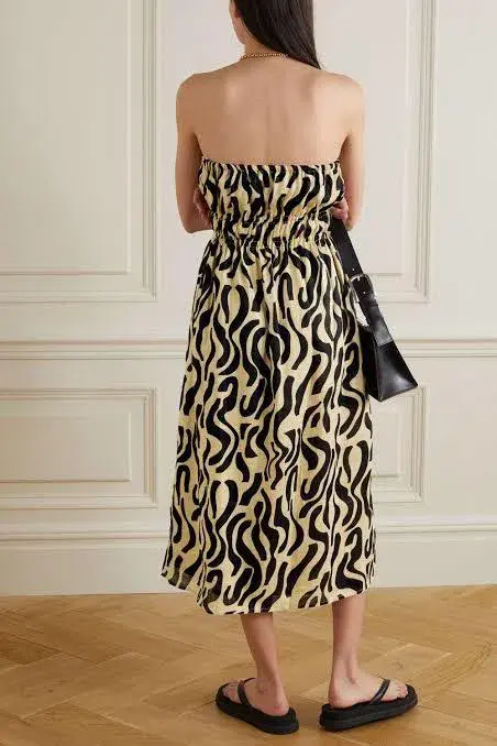 Faithfull the Brand Contessa Midi Dress La Cateau Print Size 10 - Image 4