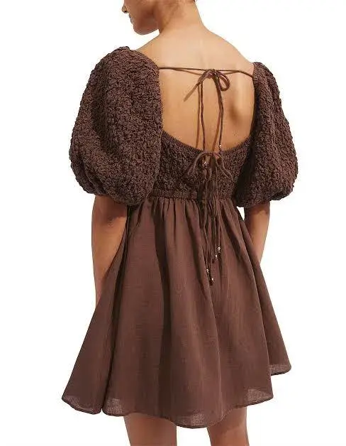 Steele Clorinda Mini Dress Chocolate Brown Size XS / Au 6 - Image 2