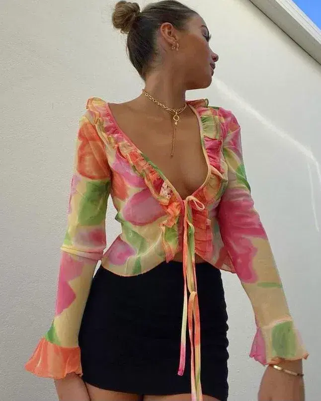 With Jean Fifi Blouse in Petunia Size L/AU 12 - Image 4