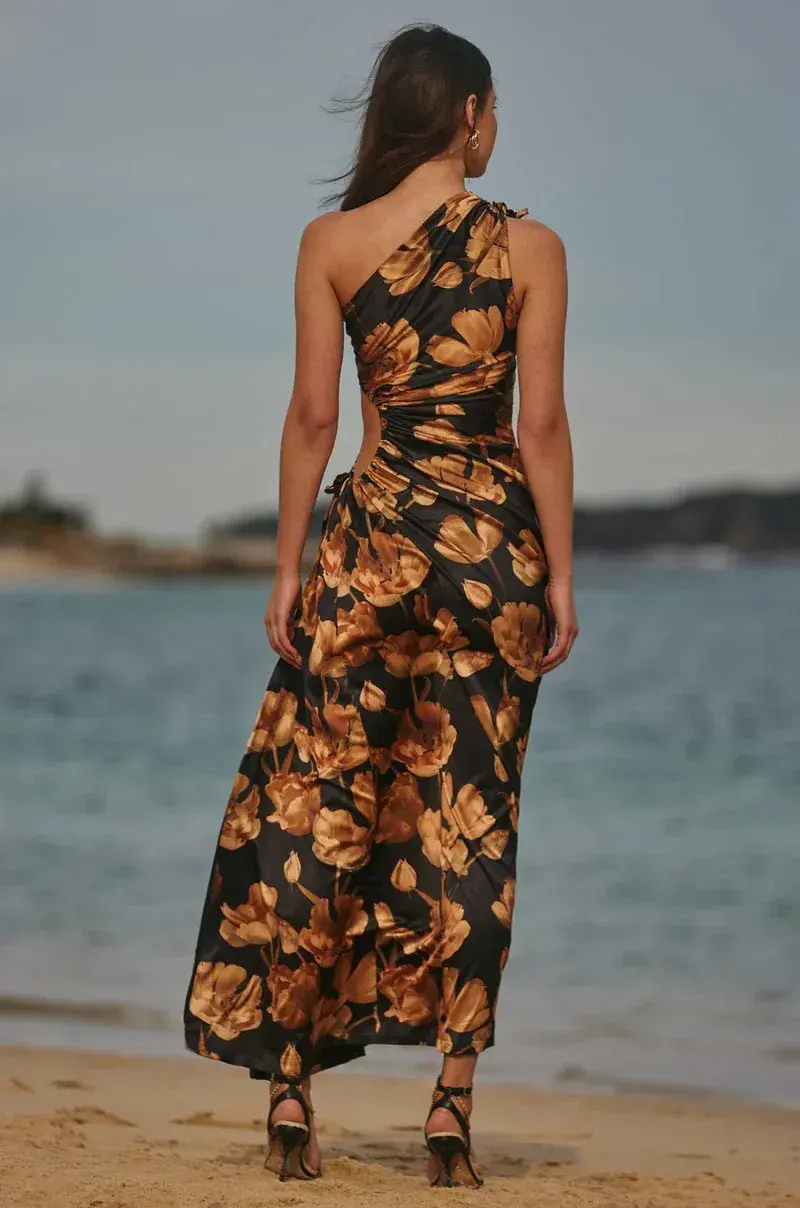 Sonya Moda Nour Marbella Maxi Dress Black/Gold Size 10 - Image 4