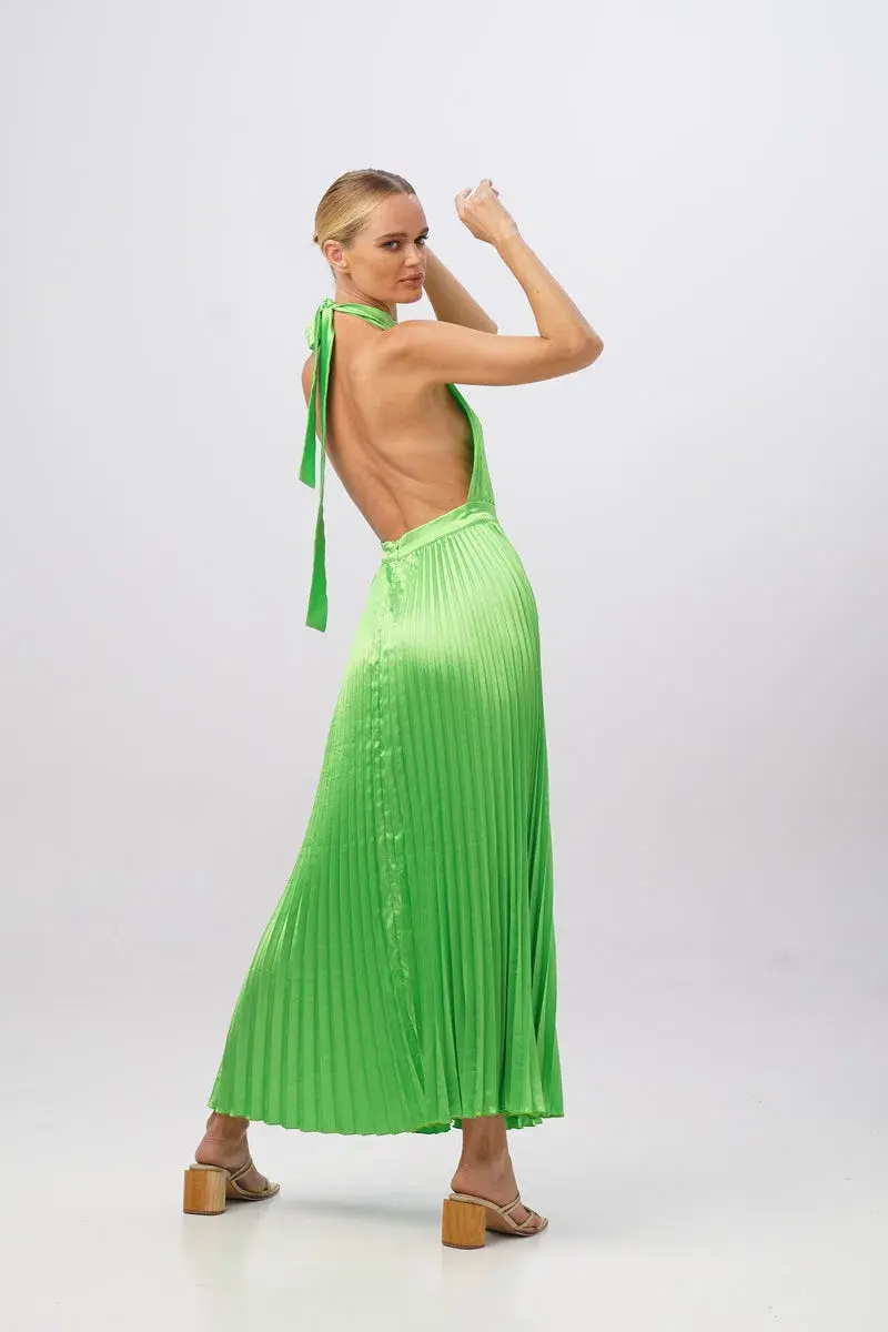 L’Idee Renaissance Split Gown Neon Lime Size AU 8 - Image 3