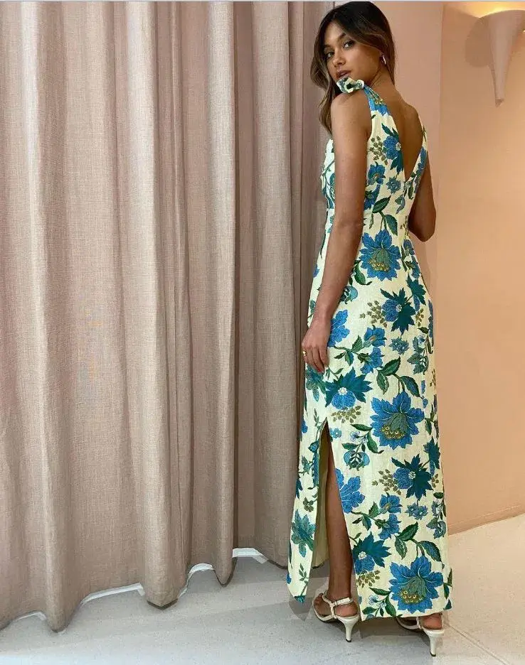 Sir the Label Alexandre Tie Midi Dress Marguerite Print Size 2 / Au 10 - Image 3