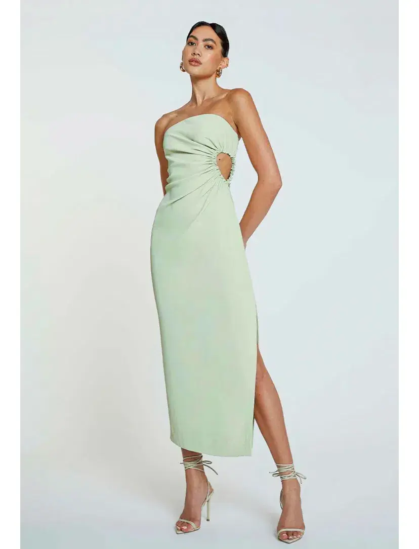 By Johnny Selena Strapless Midi Dress Avocado Green Size 8 / S - Image 1