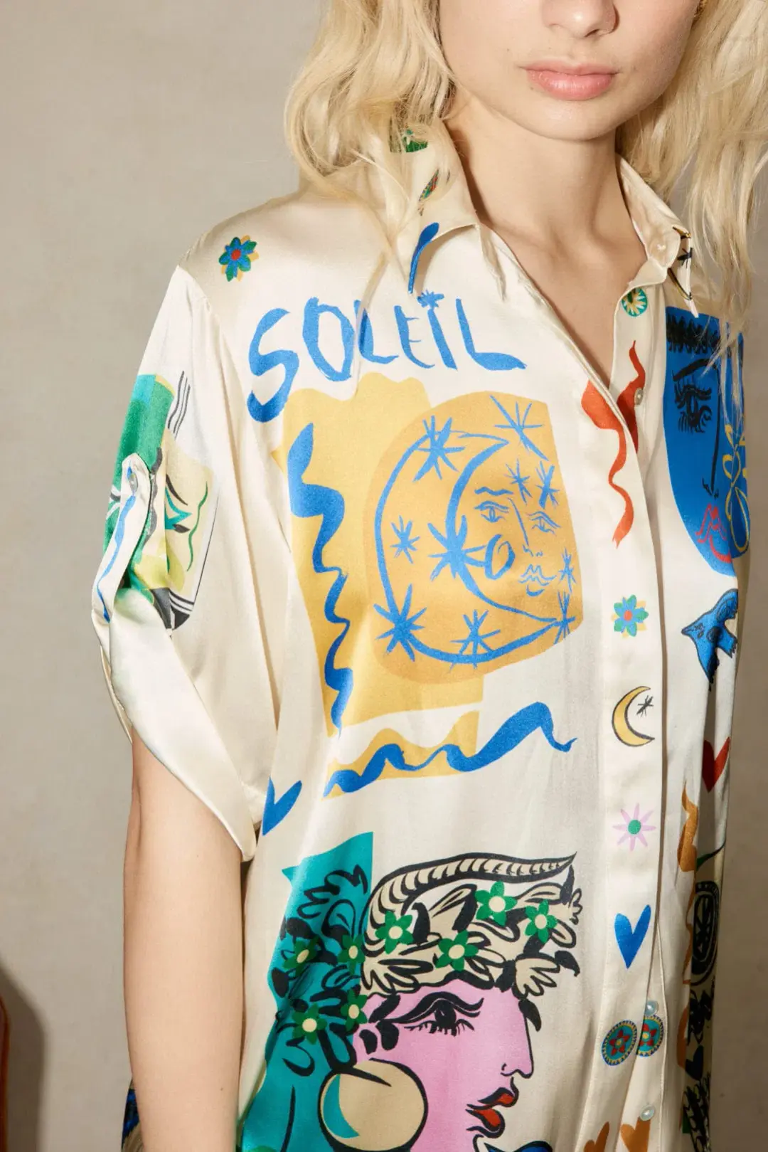 Alemais Soleil Oversized Shirt and Ruffle Skirt Set Print Size 14 for rent on The Volte - main image